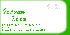 istvan klem business card